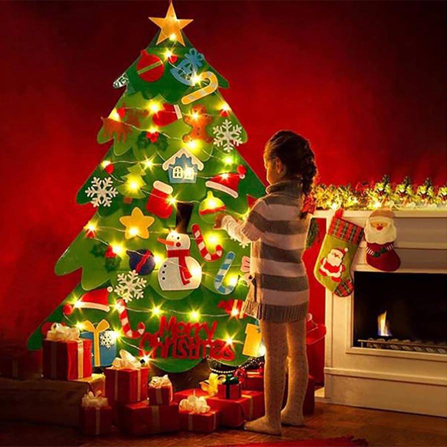 Árbol de Fieltro Armable (con Luces)