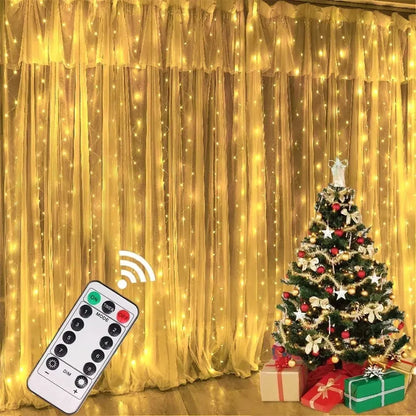CORTINA DE LUCES LED NAVIDEÑAS con control remoto